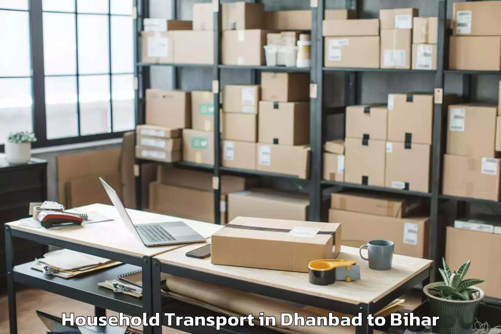 Easy Dhanbad to Jamui Household Transport Booking